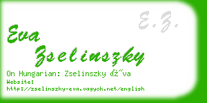 eva zselinszky business card